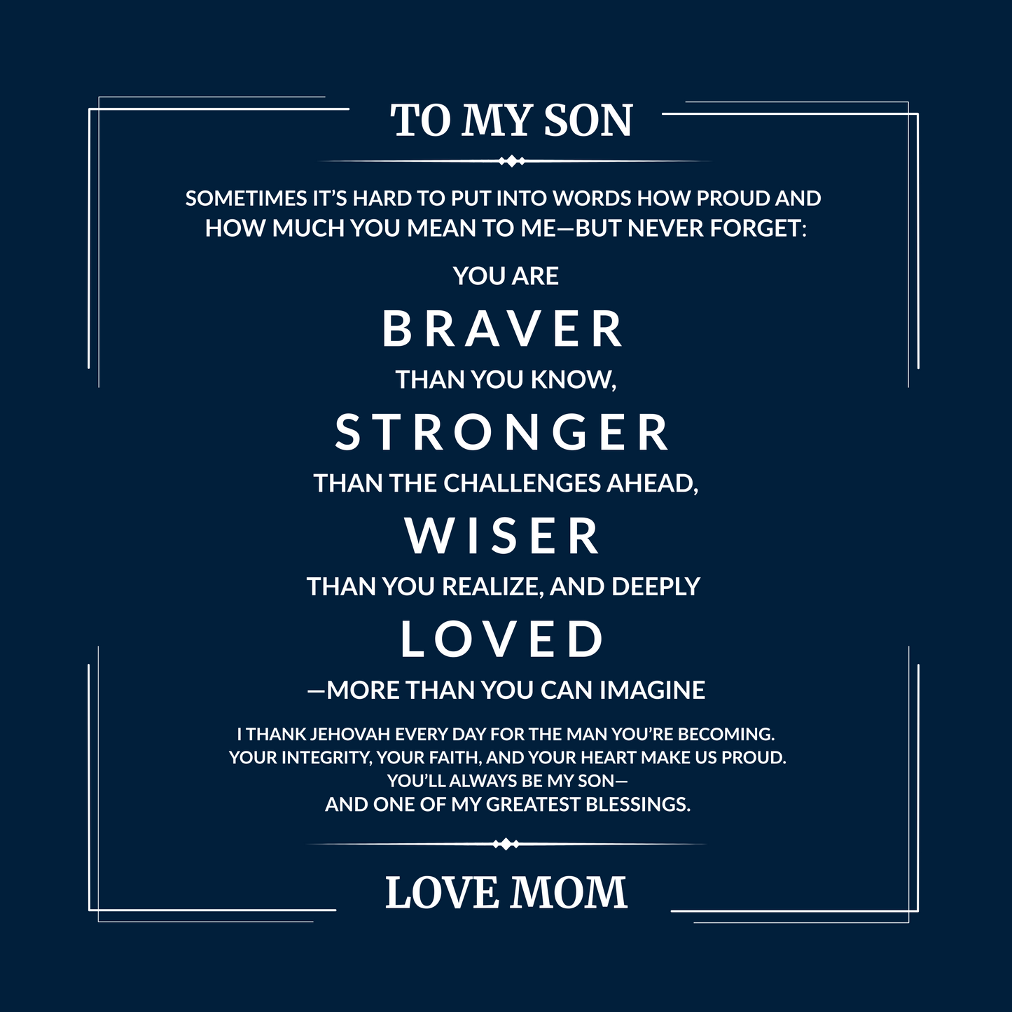 To My Son | Wooden Watch w/Encouraging Message Card | LOVE DAD