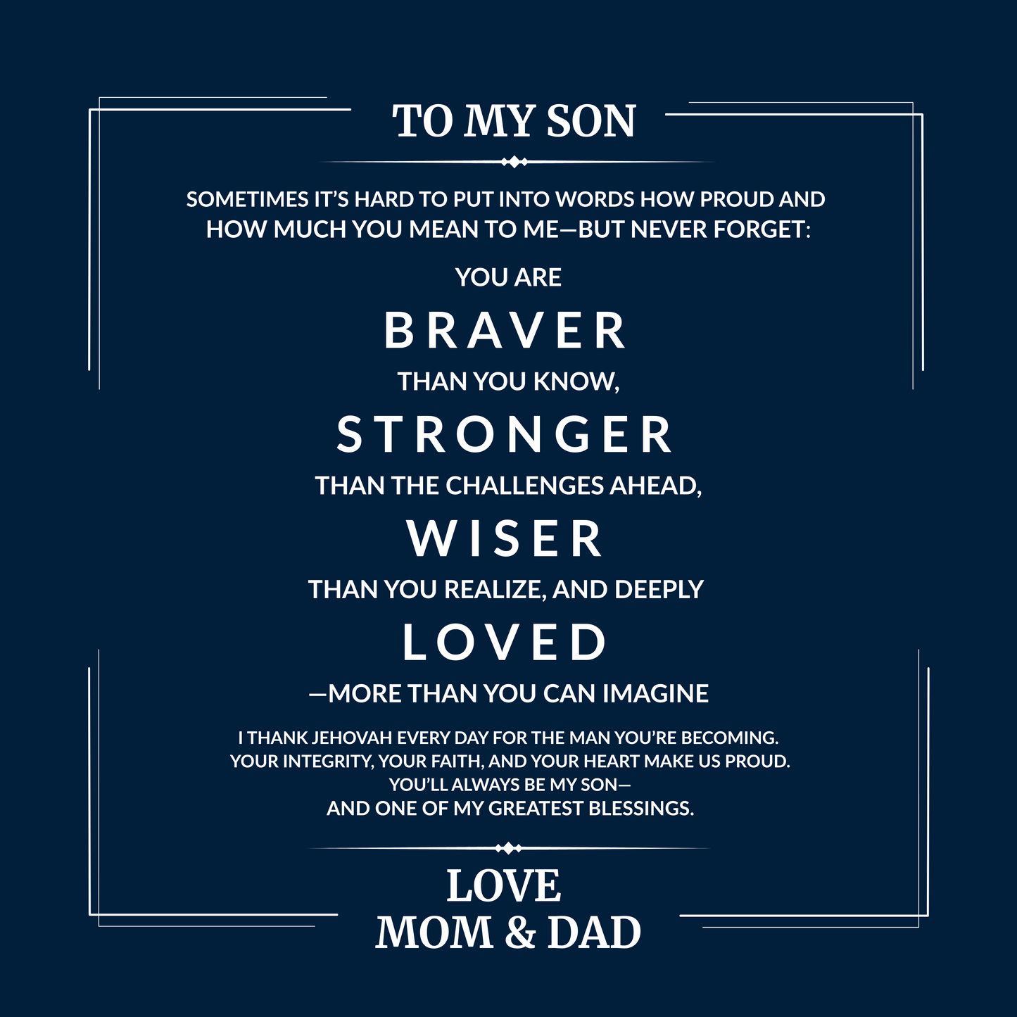 To My Son | Wooden Watch w/Encouraging Message Card | LOVE DAD