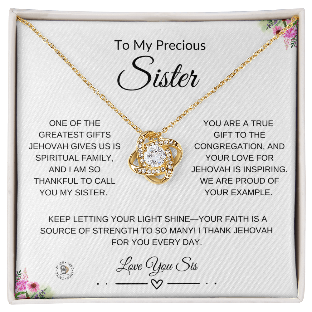 To My Precious Sister – Spiritual Encouragement Necklace with Gift Card