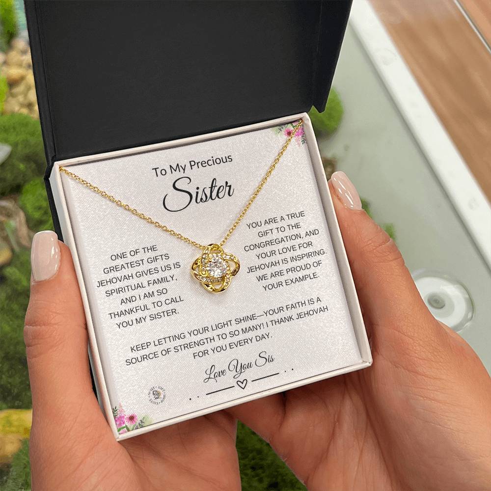 To My Precious Sister – Spiritual Encouragement Necklace with Gift Card