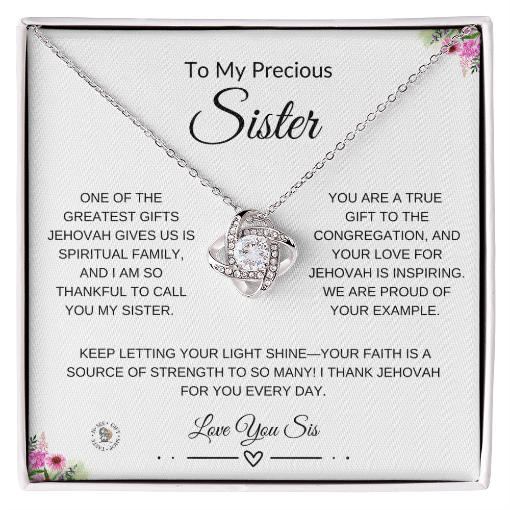 To My Precious Sister – Spiritual Encouragement Necklace with Gift Card