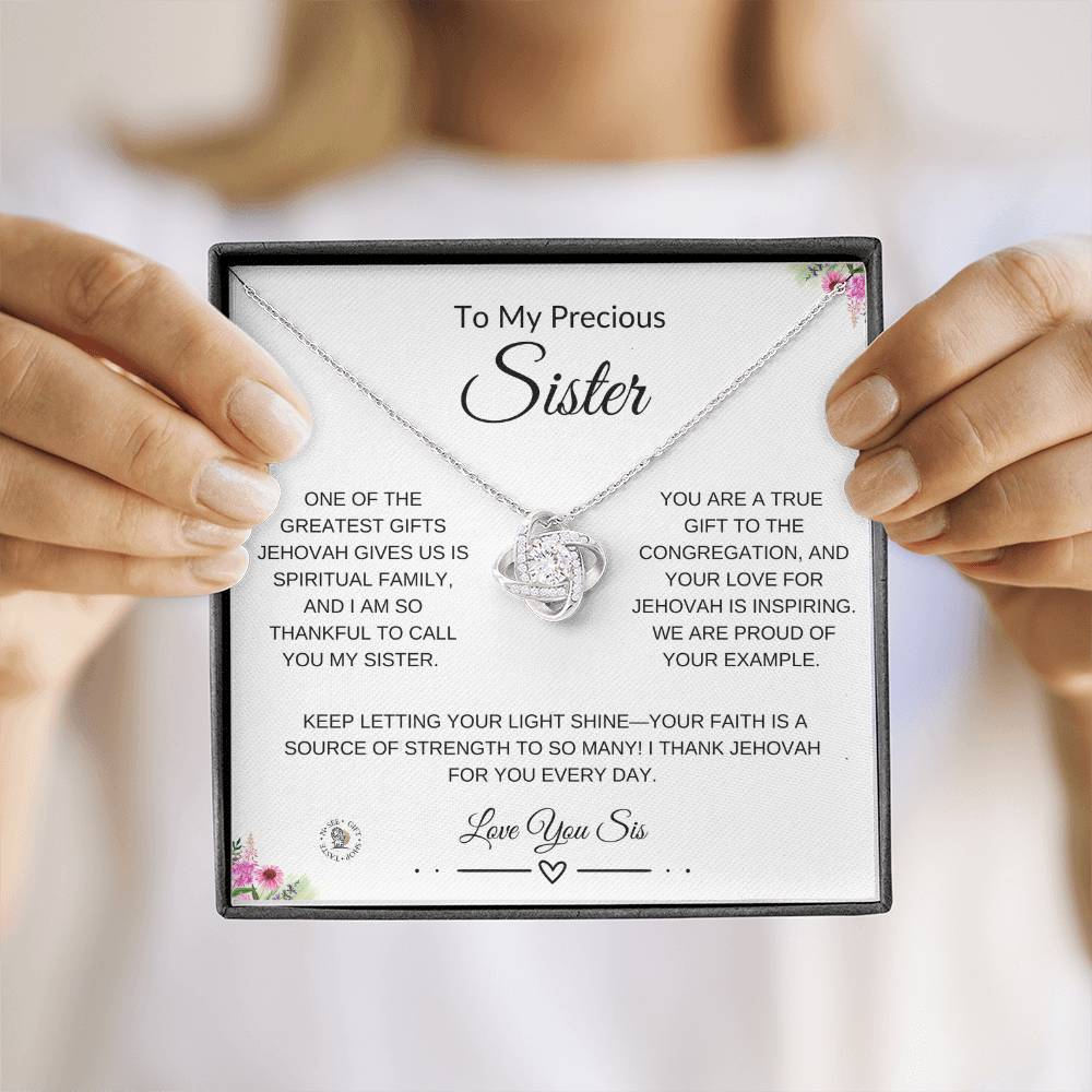 To My Precious Sister – Spiritual Encouragement Necklace with Gift Card