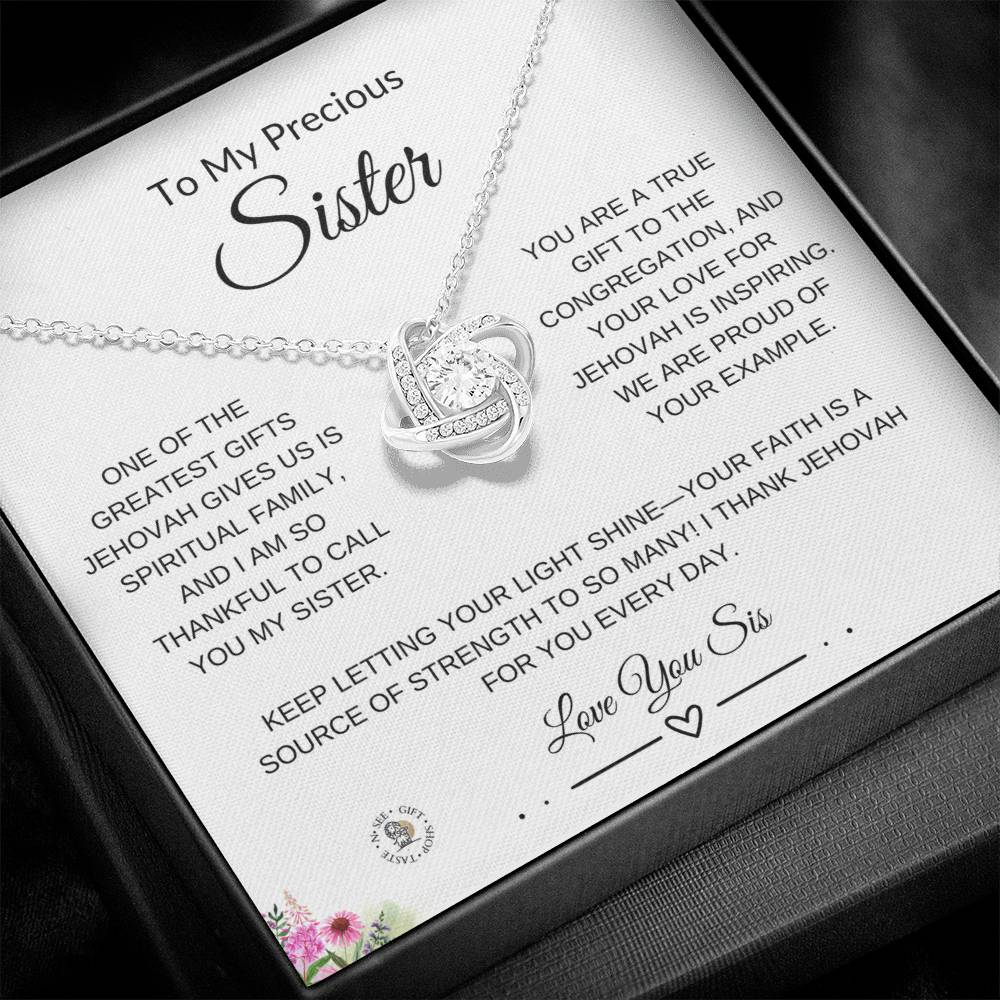 To My Precious Sister – Spiritual Encouragement Necklace with Gift Card