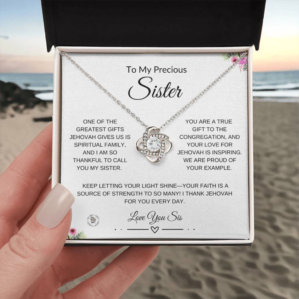 To My Precious Sister – Spiritual Encouragement Necklace with Gift Card