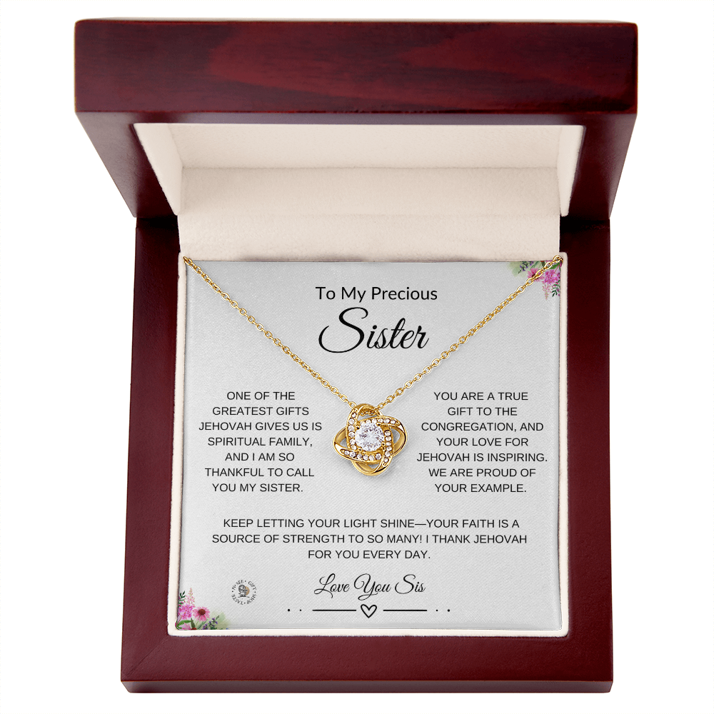 To My Precious Sister – Spiritual Encouragement Necklace with Gift Card