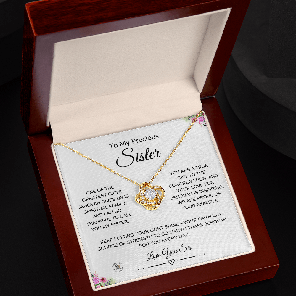 To My Precious Sister – Spiritual Encouragement Necklace with Gift Card