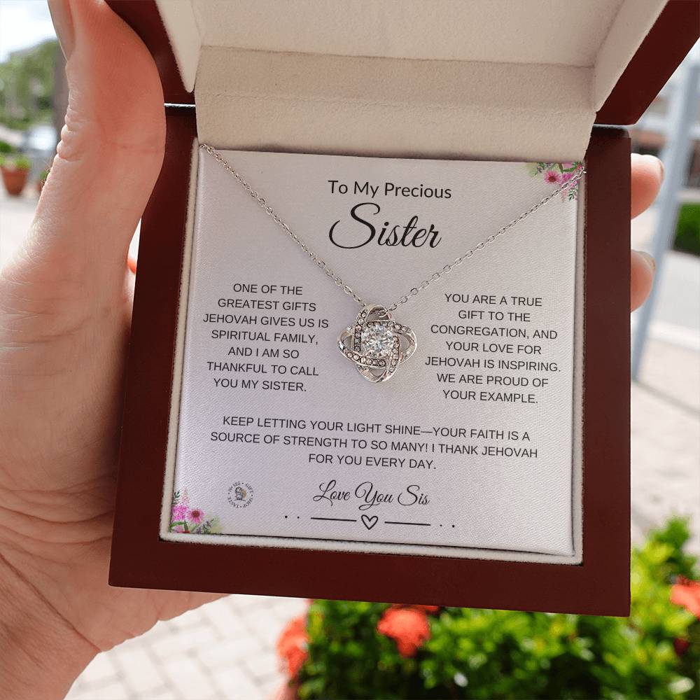 To My Precious Sister – Spiritual Encouragement Necklace with Gift Card