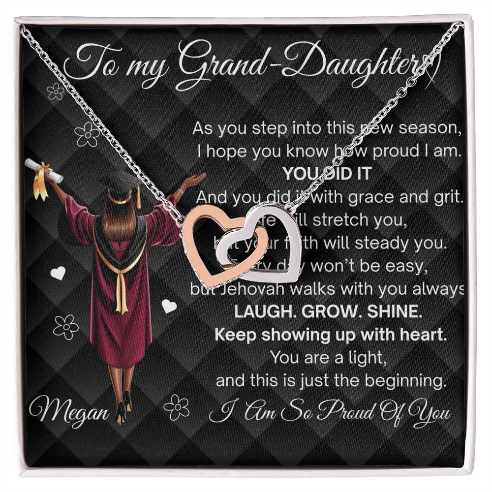 To My Granddaughter  | Graduation Necklace Gift w/ Encouraging Message