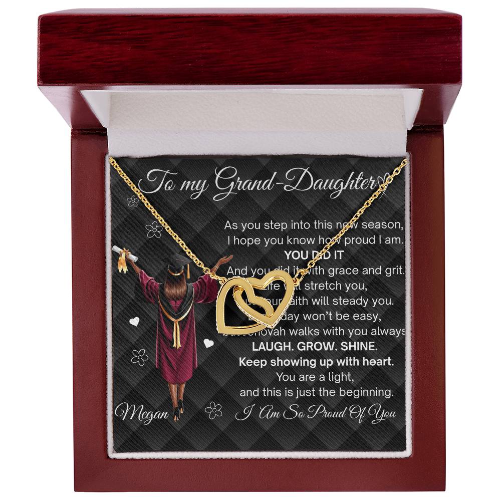 To My Granddaughter  | Graduation Necklace Gift w/ Encouraging Message