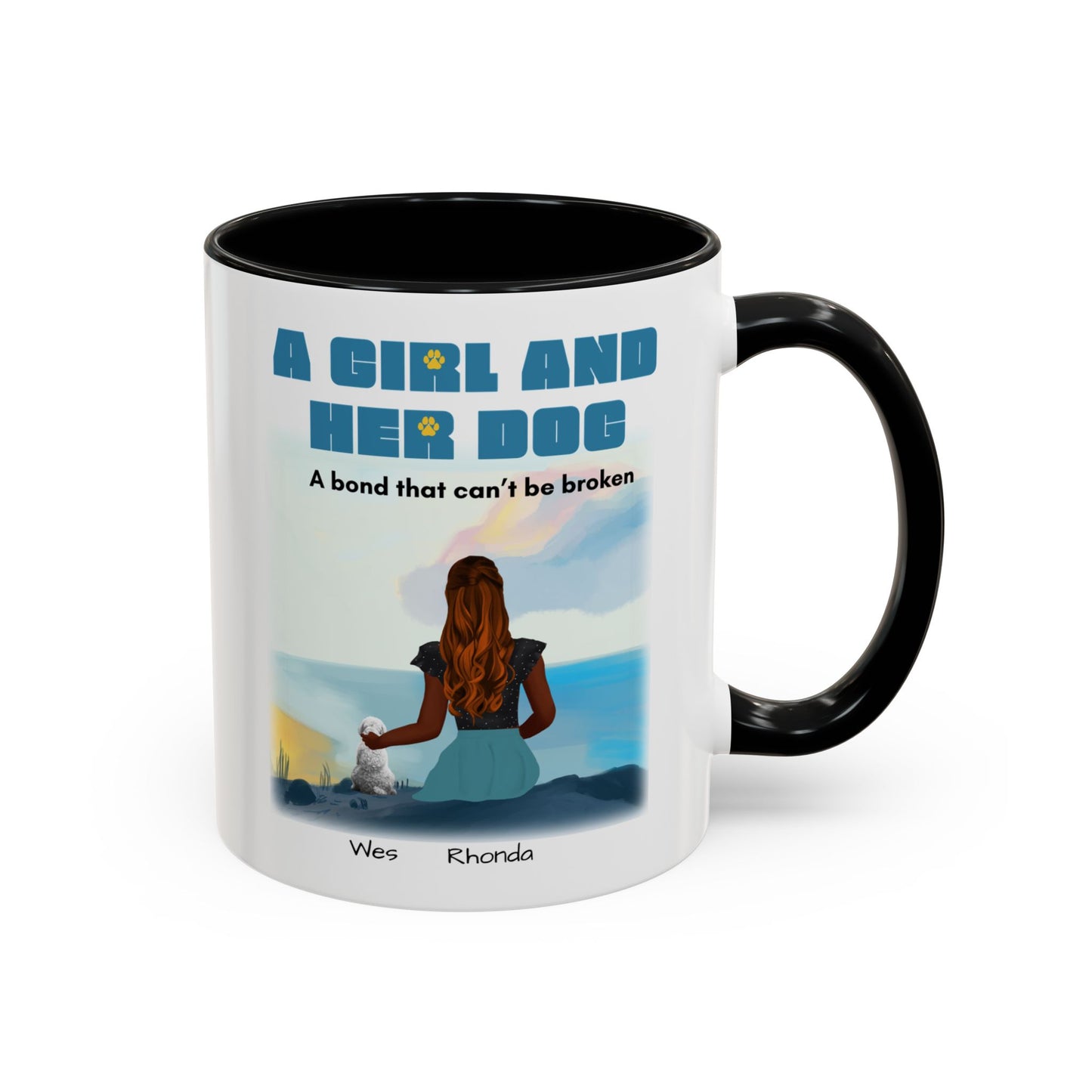 Inspirational Bond Coffee Mug - A Girl and Her Dog - Perfect Gift for Dog Lovers