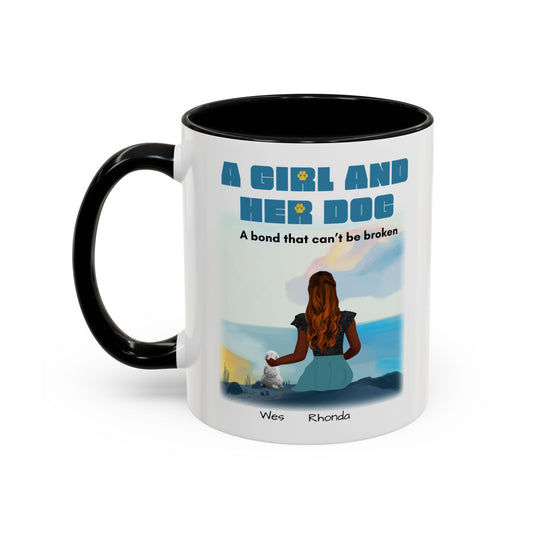 Inspirational Bond Coffee Mug - A Girl and Her Dog - Perfect Gift for Dog Lovers
