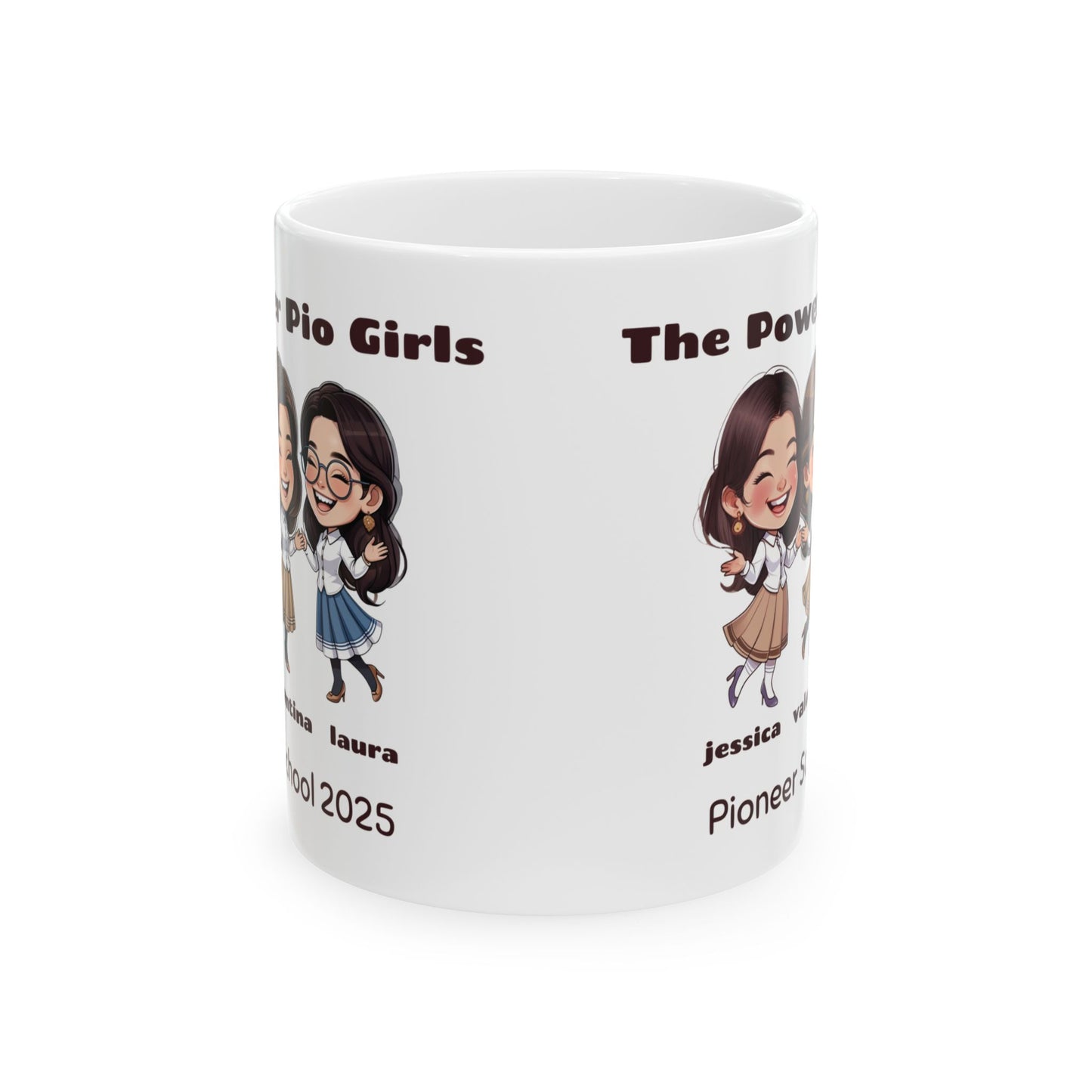 The Pio Girls Personalized Ceramic Mug — Cute Pionneer Sisters (11oz)