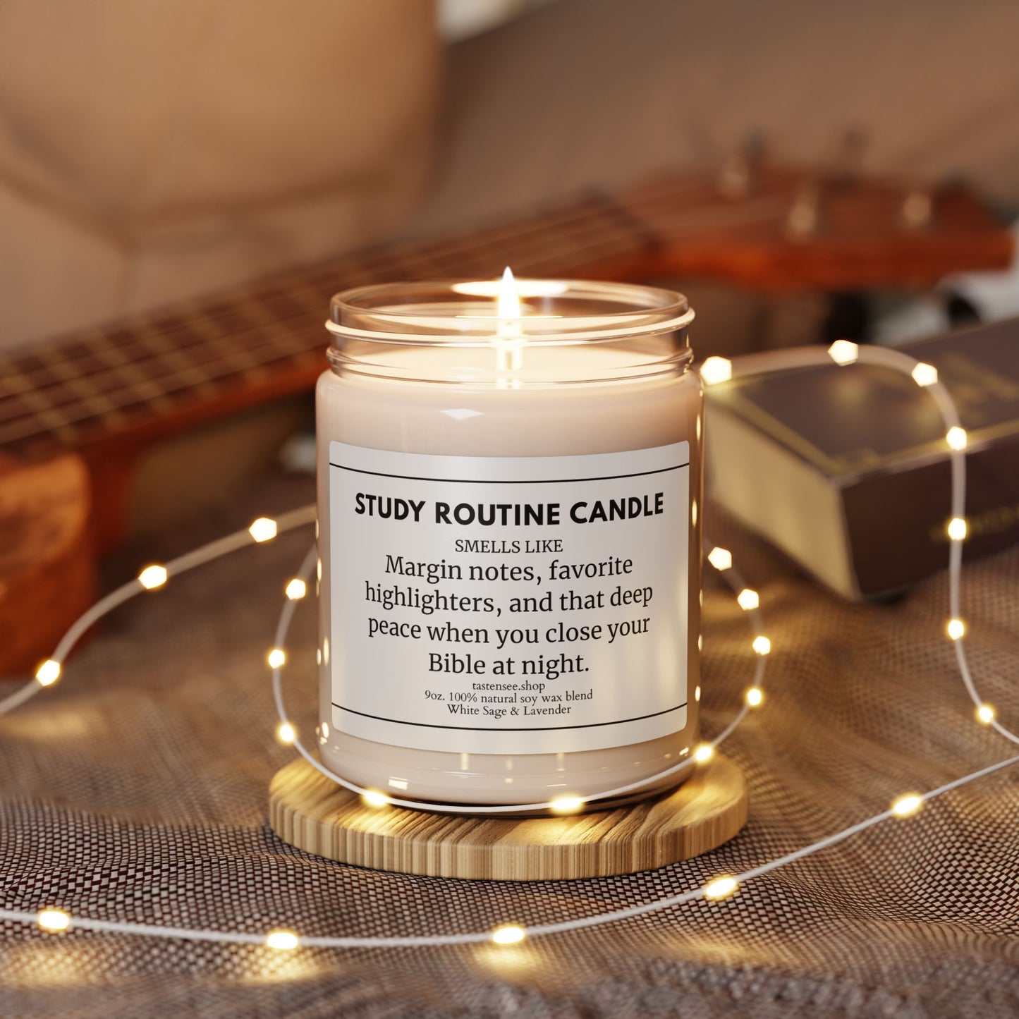 Study Routine Scented Soy Candle - Lavender & White Sage (9oz)