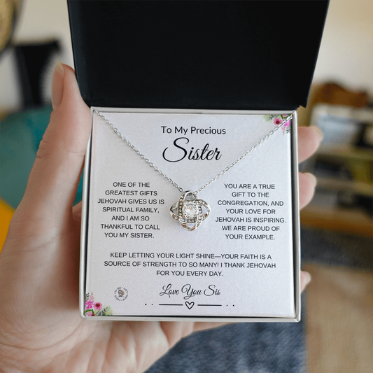To My Precious Sister – Spiritual Encouragement Necklace with Gift Card