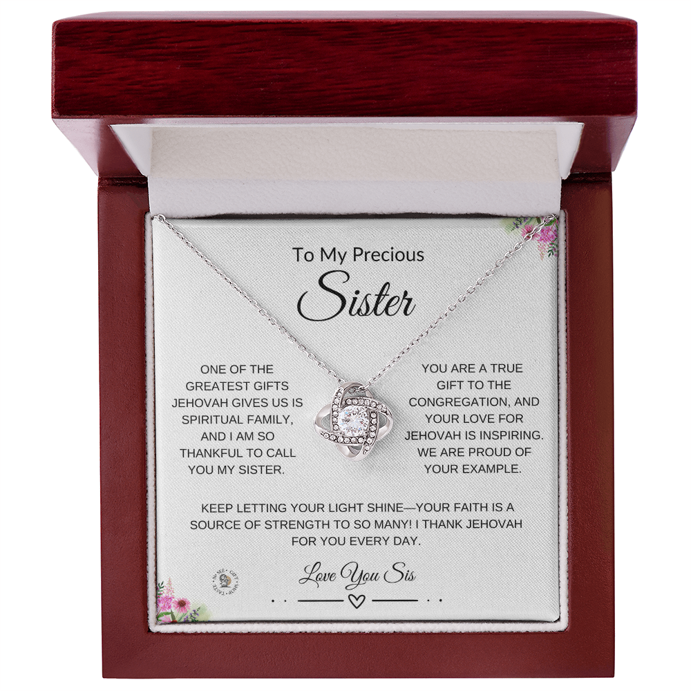 To My Precious Sister – Spiritual Encouragement Necklace with Gift Card