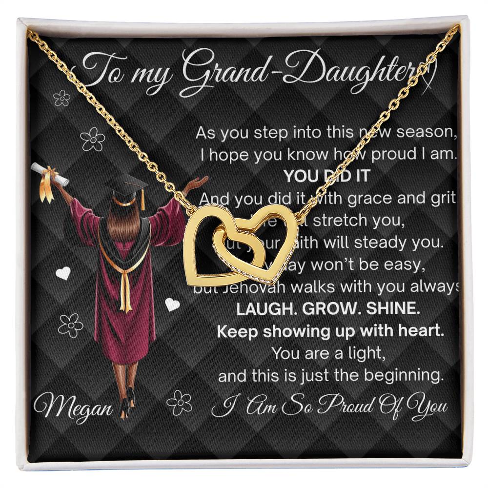 To My Granddaughter  | Graduation Necklace Gift w/ Encouraging Message