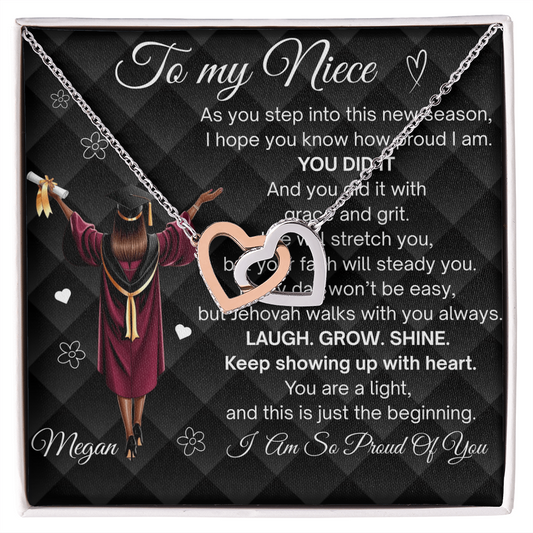 To My Niece | Graduation Necklace Gift w/ Encouraging Message