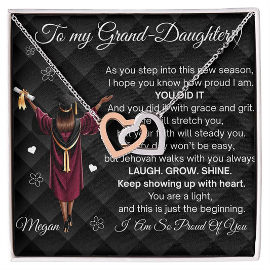 To My Granddaughter  | Graduation Necklace Gift w/ Encouraging Message