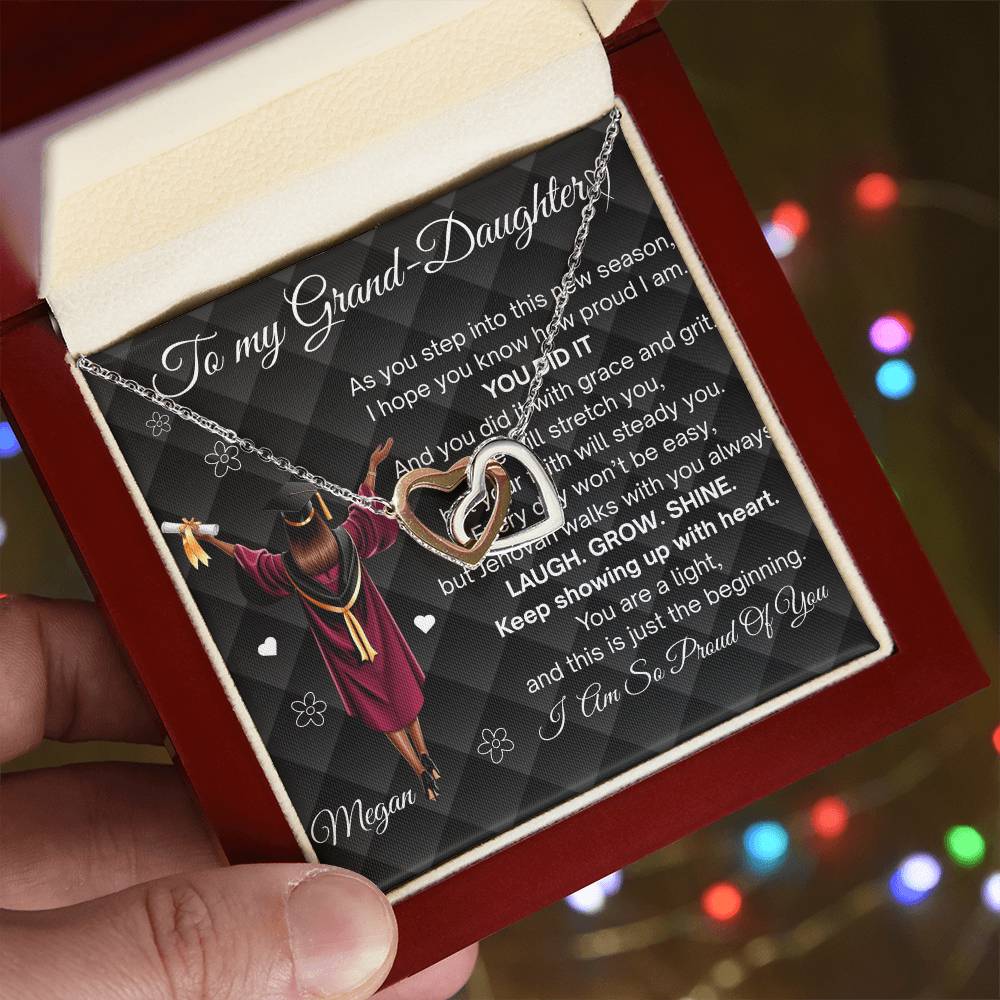 To My Granddaughter  | Graduation Necklace Gift w/ Encouraging Message